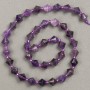 Amethyst Faceted Diamond Beads on Thread, Natural Stone, 8.5x8.5 mm, length 38 cm +/- (seed bead insert 3x3 mm)