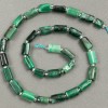 Emerald-cut beads on a thread, natural stone, dia. 11–7 mm, length approx. 39 cm +/- with seed beads (3×2 mm)