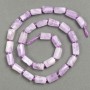 Beads on a thread, natural Kunzite, faceted, diameter 11-10×7-6 mm, length about 39 cm, with seed beads (3×2 mm)
