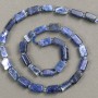 Sodalite Beads on Thread, Natural Stone, Faceted 11×7 mm, Length 38 cm ± (with seed beads 3×2)