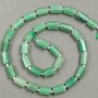 Beads on thread, natural jade, faceted 11x7 mm, length 39 cm +/- (with seed beads 3x2 mm)
