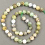 Natural Green Opal Stone on a Thread, diameter 10mm, length 39cm +
