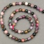 Natural tourmaline gemstone beads on thread, 6 mm diameter, 41 cm length +