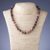 Rhodonite stone necklace, 10 mm diameter, cord length 46–48 cm+