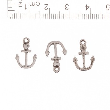 Hardware Pendant: Anchor with Heart, 15x11 mm, packaging 20 g, +/- 31 pcs