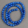 Azurite Beads on Thread (Artificial Acrylic) Smooth Round Bead, 6mm Diameter, 40cm Length