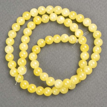 Citrine Beads on Fishing Line (Synthetic Acrylic) Smooth Beads, 6 mm Diameter