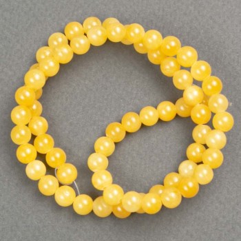 Citrine Beads on Thread (Acrylic) Smooth Round Bead, 6 mm Diameter, 40 cm Length