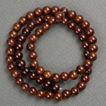 Tiger's Eye Beads (acrylic) on monofilament, smooth round bead, 6mm diameter, length 41cm ±
