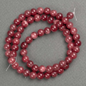 Tourmaline Beads (Synthetic Acrylic) on Monofilament, Smooth Beads, 6.5 mm Diameter, 40 cm Length