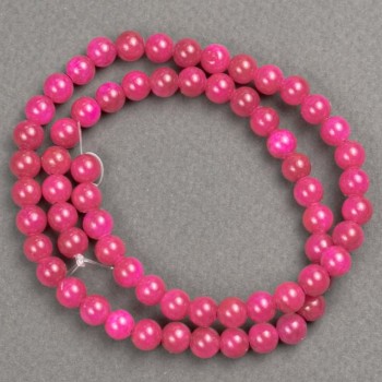 Tourmaline Beads (Acrylic) on Thread, Smooth Balls, 6.5 mm Diameter, 40 cm Length