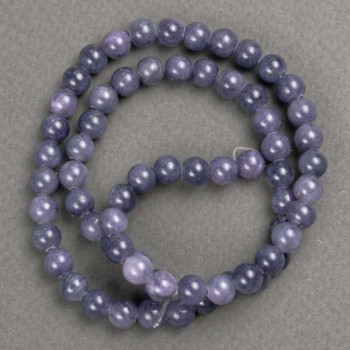 Amethyst beads (acrylic) on beading thread, smooth round beads, 6.5 mm diameter, 40 cm long