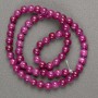 Crimson tinted acrylic beads on thread, smooth round beads, 6.5 mm diameter, 40 cm length