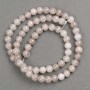 Beads on monofilament, tinted quartz (synthetic acrylic), gray smooth round beads, 6.5 mm diameter, 40 cm length