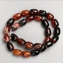 Beads on a beading thread of agate, smooth barrel shape, diameter 14×10 mm, length 39 cm