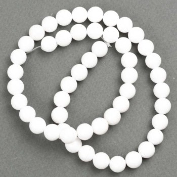 Beads on beading thread White Agate (Acrylic) Smooth Round Beads, 8 mm diameter, 40 cm length