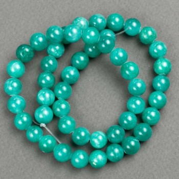 Amazonite Beads on Thread (Acrylic) Smooth Spheres, 8.5 mm Diameter, 40 cm Length