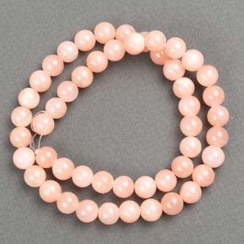 Selenite beads on beading line (synthetic acrylic) smooth round beads, diameter 8.5 mm +/-, length 40 cm