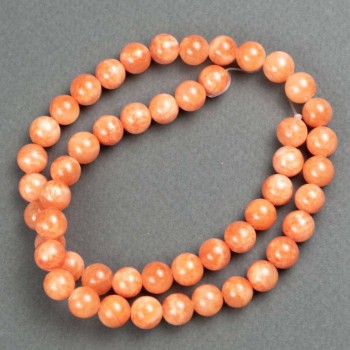 Citrine Beads on Beading Thread (Synthetic Acrylic) Smooth Round Beads, 8.5 mm diameter, 40 cm long