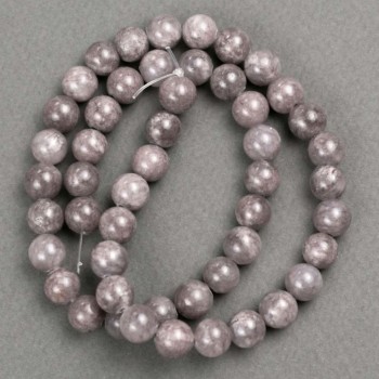 Beads on thread Toned Quartz (synthetic acrylic) dark gray smooth beads, 8.5 mm diameter, 40 cm length