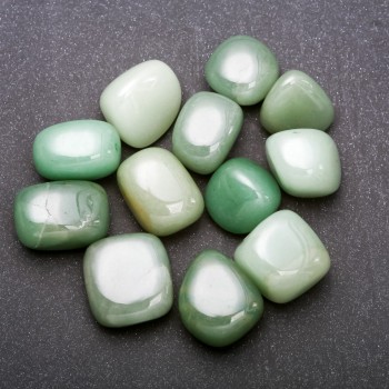 Natural Jade tumbled pebble 15×20 mm (+-) packaging 100 g