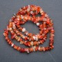 Carnelian chip beads on thread, natural stone, 9x5 mm, length 84 cm +