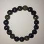 Sun Obsidian Bracelet with Smooth 10 mm Beads on Elastic, 18 cm Length
