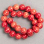 Coral Beads (artificial acrylic) on thread, smooth balls, 14 mm diameter, 40 cm length