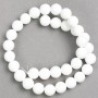 Beads on thread 'White Agate' (Artificial Acrylic) Smooth bead, 12 mm diameter, 40 cm length