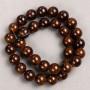 Tiger's Eye Beads (Acrylic) on Monofilament — Smooth Round Beads, 12.5 mm diameter, 40 cm length