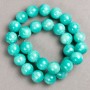 Amazonite beads on fishing line (synthetic acrylic) smooth spheres, 14mm diameter ±, length 40cm ±