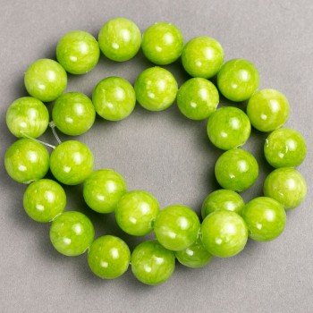 Onyx Beads (Acrylic) on Beading Thread, Smooth Round Beads, 14.5 mm diameter, 40 cm length