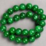 Chrysoprase Beads (synthetic acrylic) on thread, smooth round beads, 14 mm diameter ±, length 40 cm ±