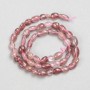 Strawberry Quartz Natural Stone Beads, Faceted, 8x6 mm diameter, length 39 cm +