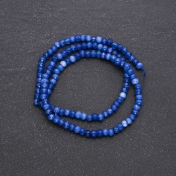 Synthetic Lapis Lazuli Beads, Faceted Rondelle, 4x3 mm, 38 cm Strand