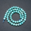 Beads on a thread of natural Amazonite, smooth sphere, diameter 6mm + -, length 39cm