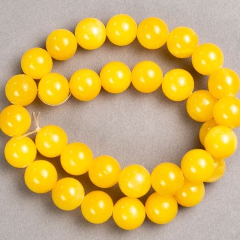 Beads on Fishing Line Citrine (artificial acrylic) Smooth Bead, 12.5 mm diameter, 40 cm length