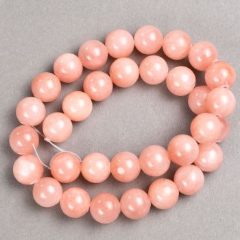 Pink Quartz Beads on Thread (Artificial Acrylic) Smooth Bead, 12.5 mm diameter, 40 cm length