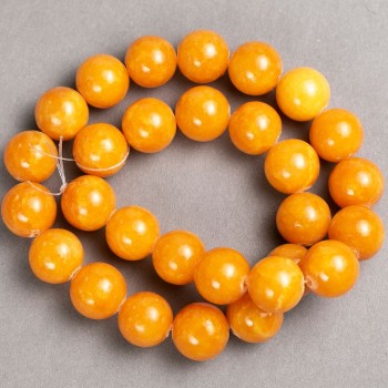 Citrine Beads on Monofilament (Acrylic) Smooth Round Bead, 14 mm Diameter, 40 cm Length