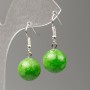 Chrysoprase Earrings (synthetic acrylic), diameter 14mm, length 35mm