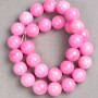 Strung beads on fishing line Strawberry Quartz (acrylic) smooth spheres, 14.5 mm diameter, length 39 cm