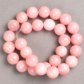 Beads on beading line Pink Quartz (synthetic acrylic) smooth beads, diameter 14.5 mm ±, length 39 cm ±