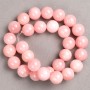 Beads on beading line Pink Quartz (synthetic acrylic) smooth beads, diameter 14.5 mm ±, length 39 cm ±