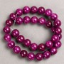 Beads on Beading Wire - Raspberry Imitation Tinted Quartz, Smooth Round Bead, 12.5 mm Diameter, 40 cm Length ±