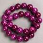 Beads on fishing line - Raspberry tinted quartz imitation (synthetic acrylic) smooth round beads, diameter 14.5 mm, length 40 cm