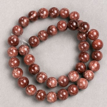 Selenite Beads (Acrylic) on Beading Thread, Smooth Round Beads, 10.5 mm Diameter, 40 cm Length