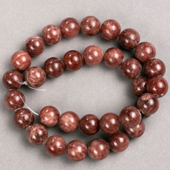 Selenite Beads (synthetic acrylic) on a thread, smooth round bead, 12.5 mm diameter, 39 cm length