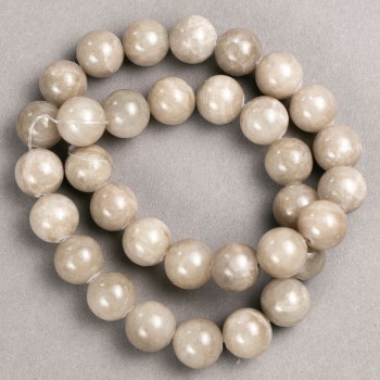 Beads on thread - Toned Quartz (acrylic) gray smooth beads, diameter 12.5 mm, length 40 cm