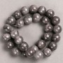 Beads on Beading Line - Dark Gray Quartz-Tinted Acrylic Smooth Round Beads, 14.5 mm Diameter, 40 cm Length