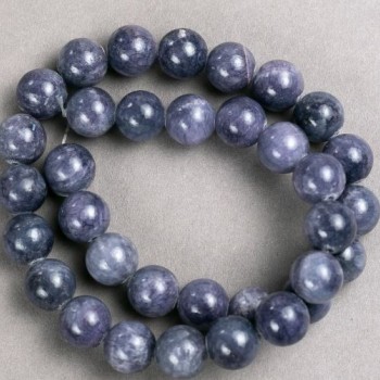 Amethyst Beads (Synthetic Acrylic) on Beading Wire, Smooth Round Beads, 12.5 mm Diameter, 40 cm Length